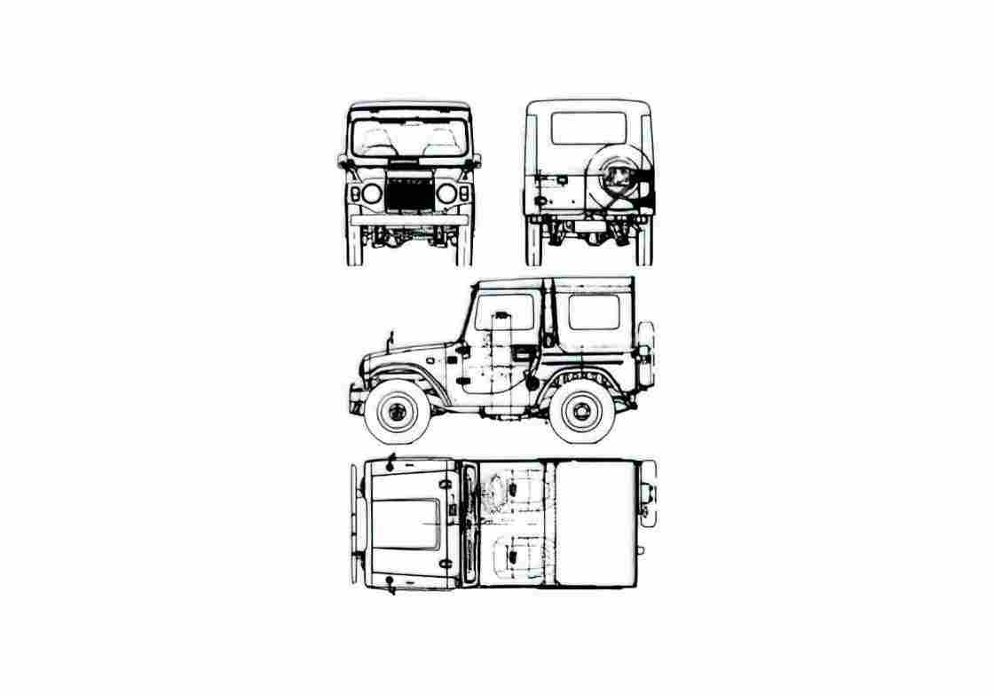Blueprint Daihatsu Wildcat 4WD SUV 1982 A4 Photo Print