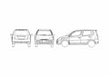 Blueprint Daihatsu YRV Wagon 2000 A4 Photo Print