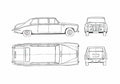 Blueprint Daimler DS 420 Limousine 1968 A4 Photo Print