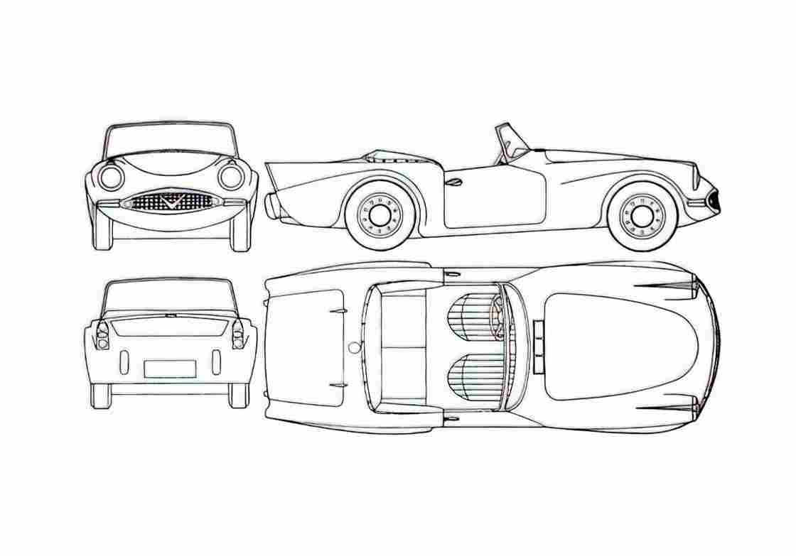 Blueprint Daimler Dart SP 250 Cabriolet 1959 A4 Photo Print
