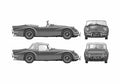 Blueprint Daimler Dart SP250 Cabriolet 1959 A4 Photo Print