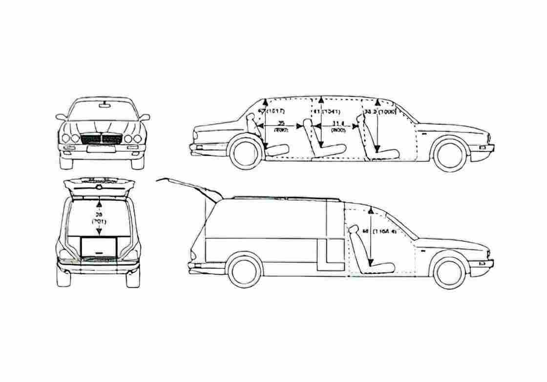 Blueprint Daimler Eagle Hearse V8 Limousine 1997 A4 Photo Print