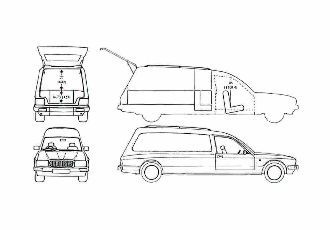 Blueprint Daimler Eagle Hearse Wagon 1990 A4 Photo Print