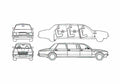 Blueprint Daimler Eagle V8 Limousine 1990 A4 Photo Print
