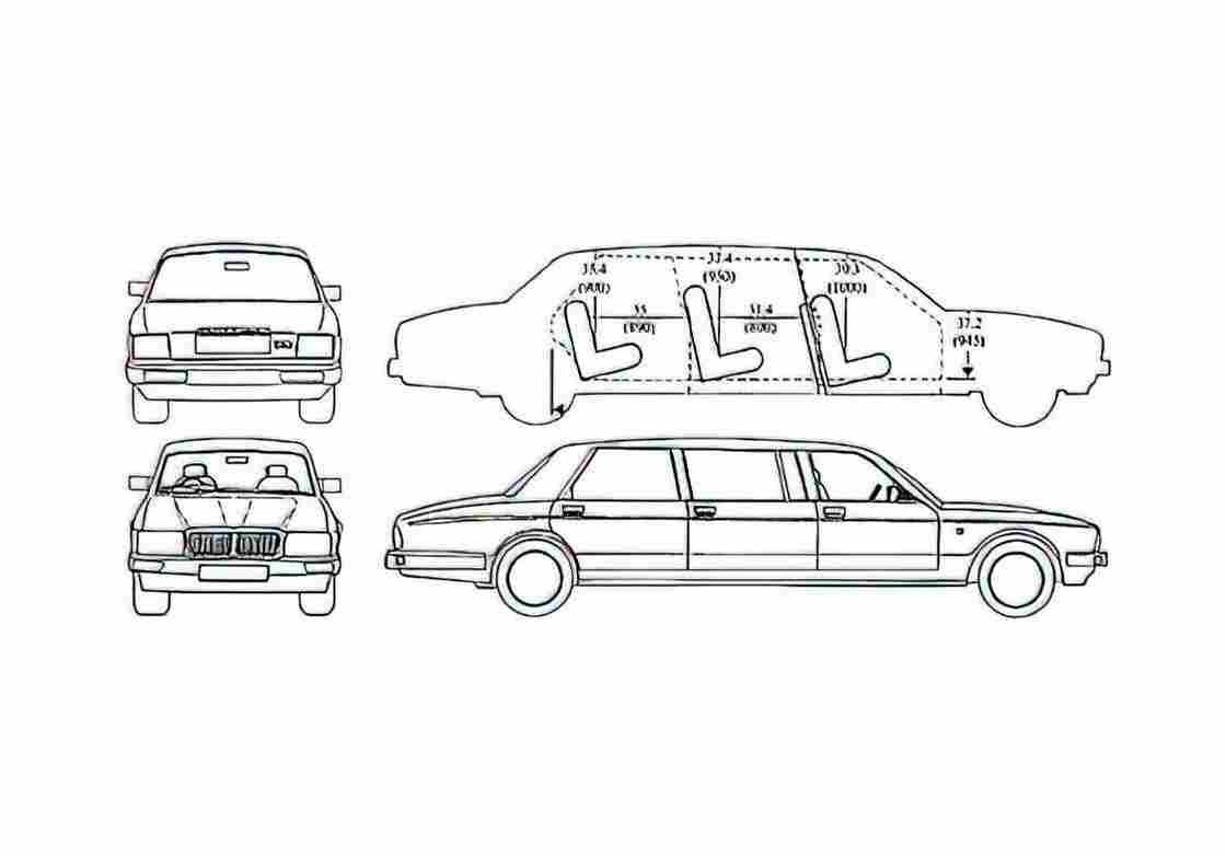 Blueprint Daimler Eagle V8 Limousine 1990 A4 Photo Print