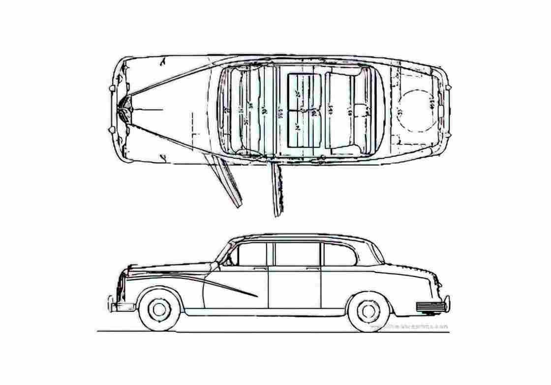 Blueprint Daimler Majestic Major DR 450 Limousine 1963 A4 Photo Print