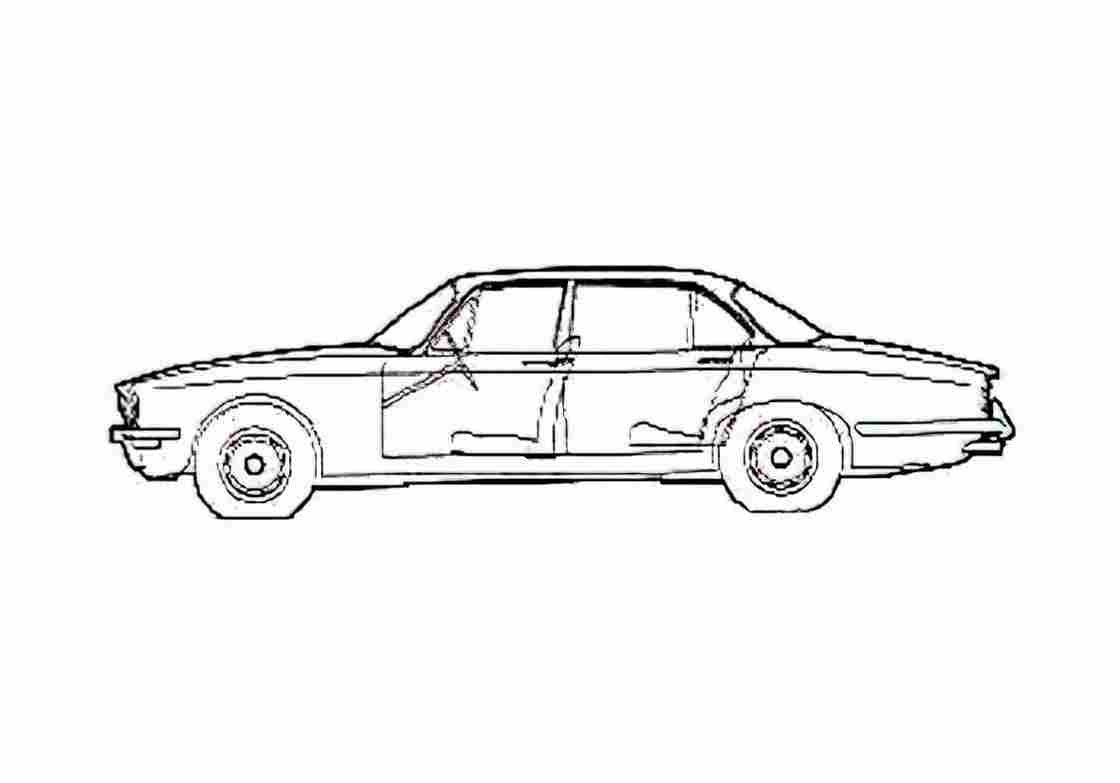 Blueprint Daimler Sovereign Saloon Sedan 1976 A4 Photo Print