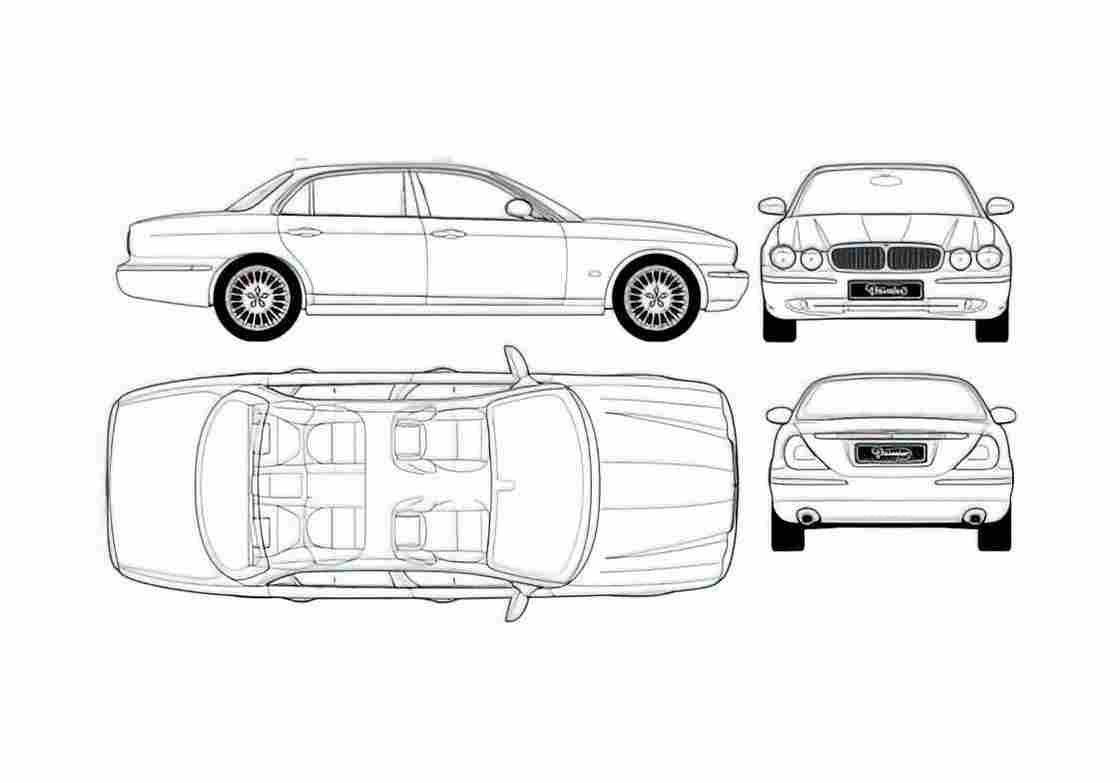 Blueprint Daimler V8 Sedan 2006 A4 Photo Print
