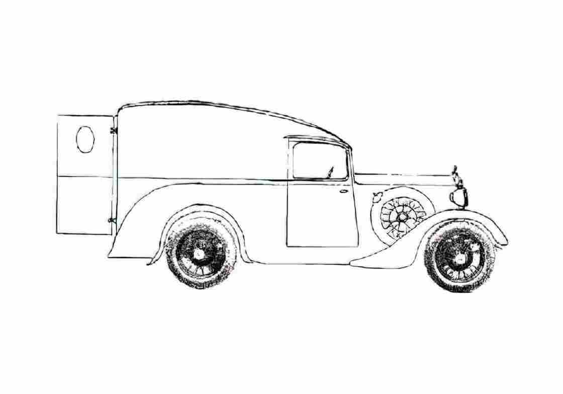 Blueprint Daimler Van 1933 A4 Photo Print