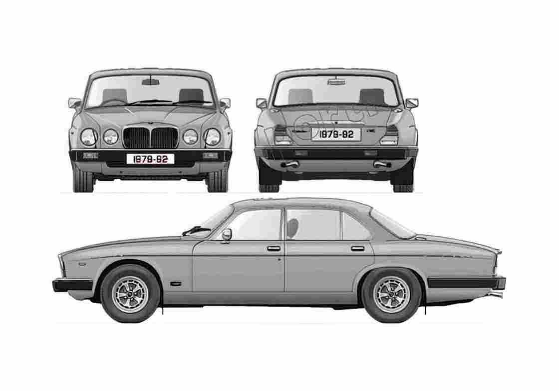 Blueprint Daimler XJ6 Vanden Plas Series III 42 Sedan 1982 A4 Photo Print