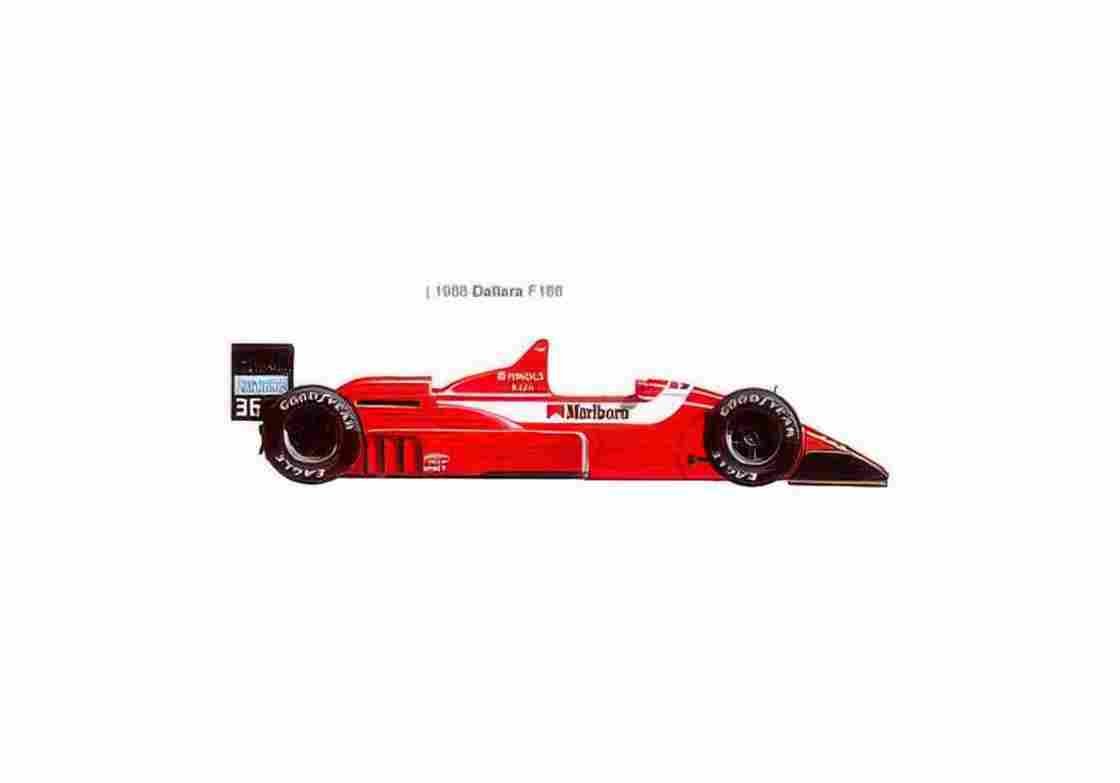 Blueprint Dallara F188 F1 OW 1988 01 A4 Photo Print