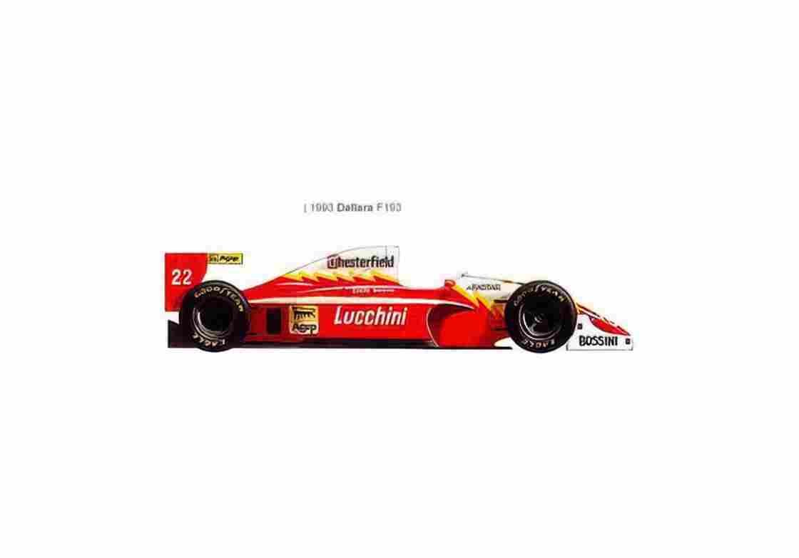 Blueprint Dallara F193 F1 OW 1993 01 A4 Photo Print