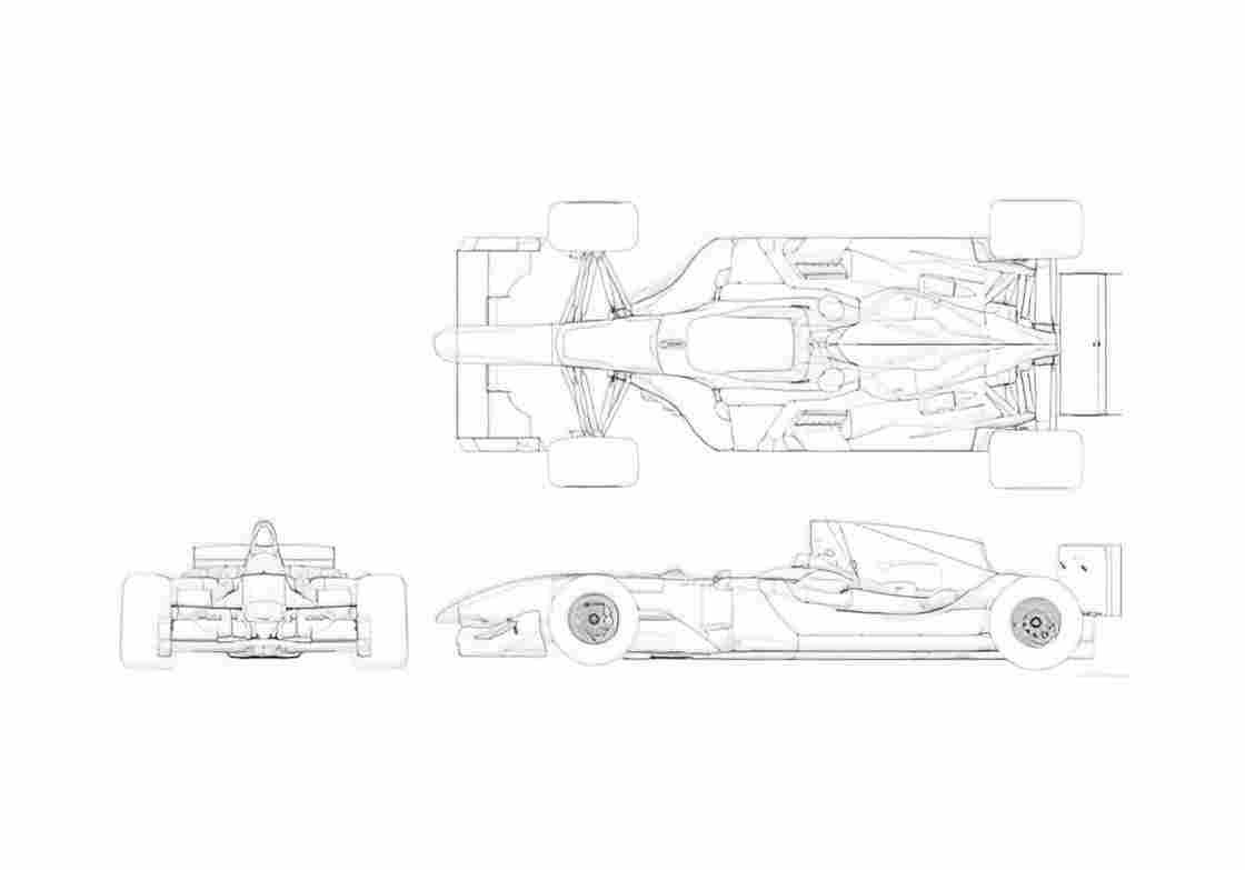 Blueprint Dallara Ferrari A1 GP Chasis OW A4 Photo Print