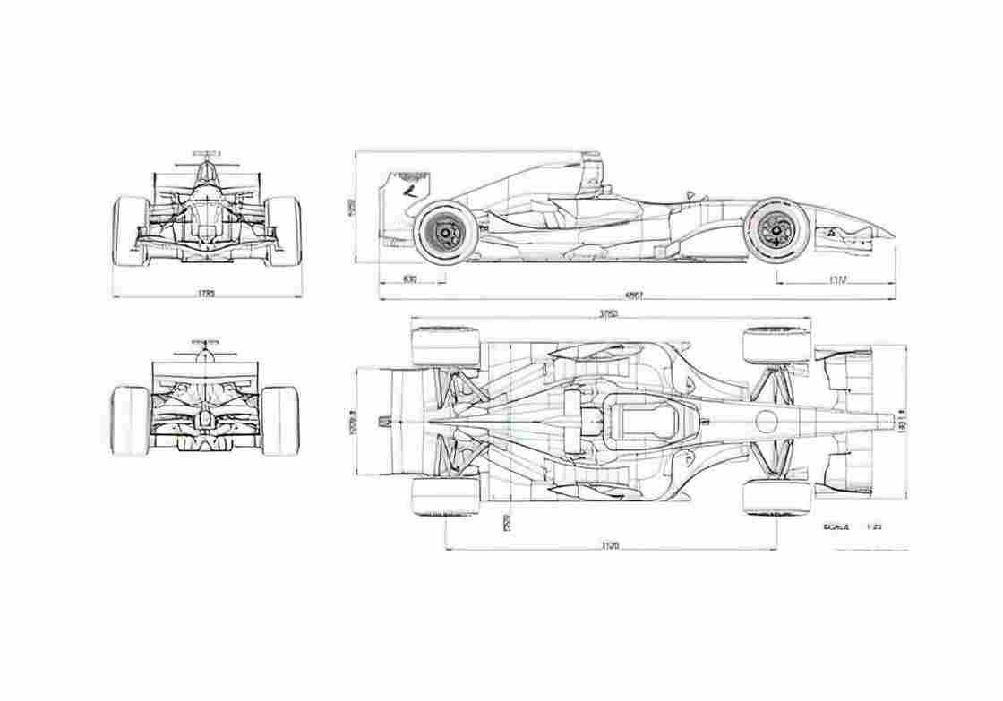 Blueprint Dallara GP 208 OW A4 Photo Print