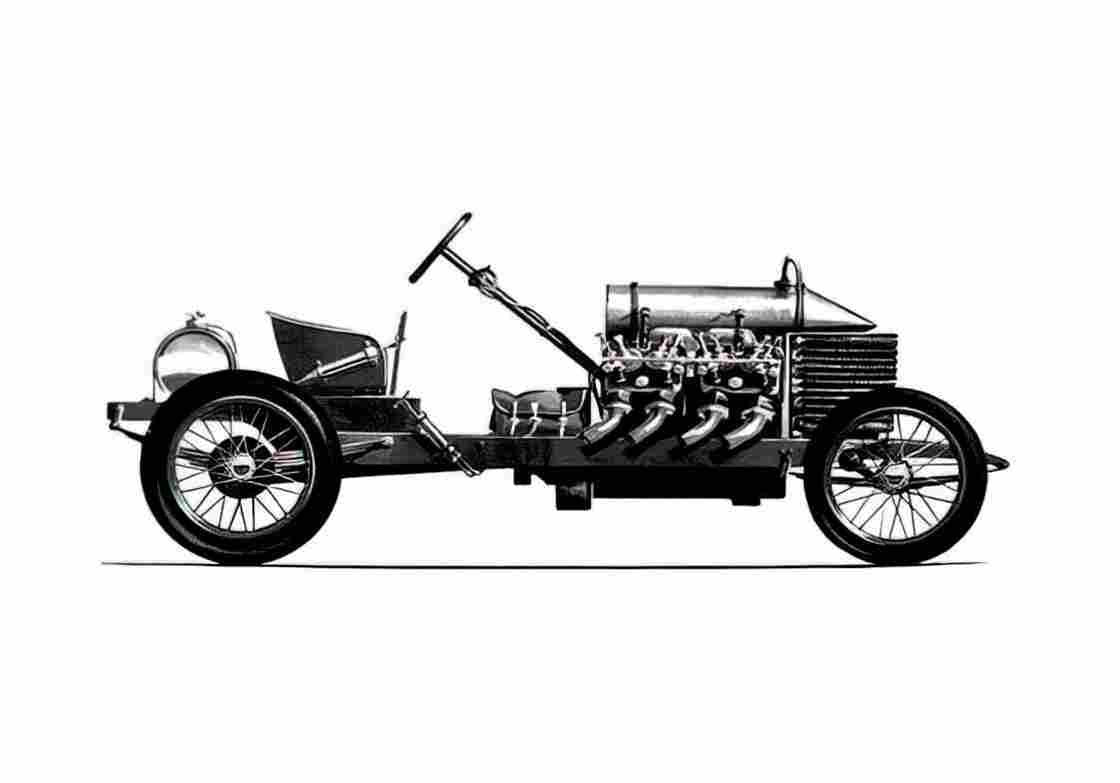 Blueprint Darracq V8 Land Speed Rekord Car OW 1905 A4 Photo Print