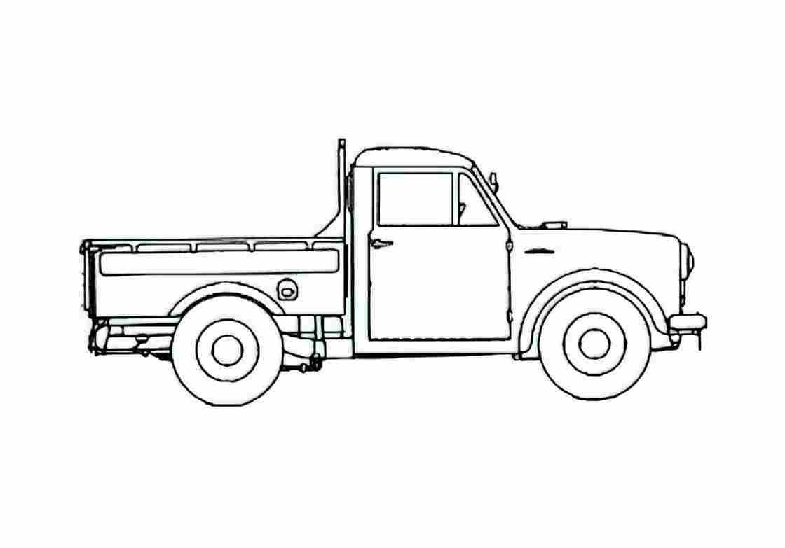 Blueprint Datsun 122 Pick up 1956 A4 Photo Print