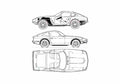 Blueprint Datsun 240Z Coupe 1971 A4 Photo Print