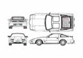 Blueprint Datsun 300ZX Fairlady Coupe 1983 A4 Photo Print