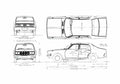 Blueprint Datsun 610 180B Sedan 1971 A4 Photo Print