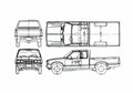 Blueprint Datsun 620 Pick up 1975 A4 Photo Print
