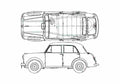 Blueprint Datsun Bluebird 110 Sedan 1955 A4 Photo Print