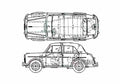 Blueprint Datsun Bluebird 211 Sedan 1959 A4 Photo Print