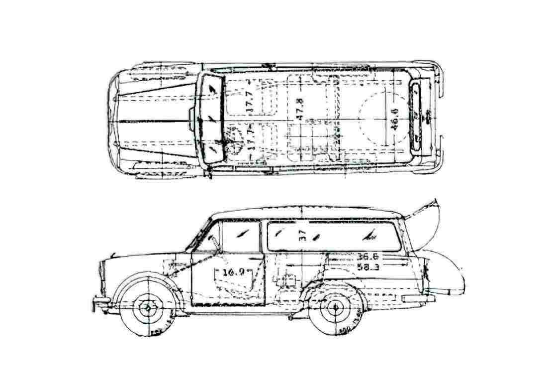 Blueprint Datsun Bluebird 211 VPL Wagon 1960 A4 Photo Print