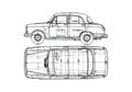 Blueprint Datsun Bluebird 310 Sedan 1961 A4 Photo Print