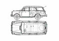 Blueprint Datsun Bluebird 310 Wagon 1961 A4 Photo Print