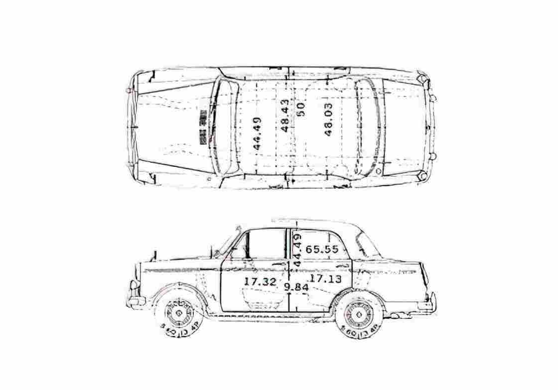 Blueprint Datsun Bluebird 312 Sedan 1963 A4 Photo Print