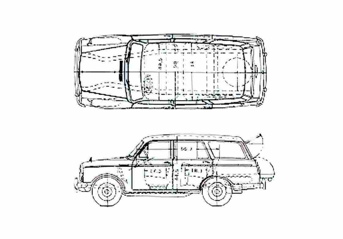 Blueprint Datsun Bluebird 312 Wagon 1963 A4 Photo Print