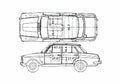 Blueprint Datsun Bluebird 410 Sedan 1965 A4 Photo Print