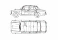 Blueprint Datsun Bluebird 410 Sedan 1966 A4 Photo Print