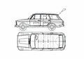 Blueprint Datsun Bluebird 410 Wagon 1965 A4 Photo Print