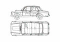 Blueprint Datsun Bluebird 411 Sedan 1967 A4 Photo Print