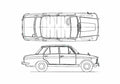 Blueprint Datsun Bluebird 411 Sedan A4 Photo Print