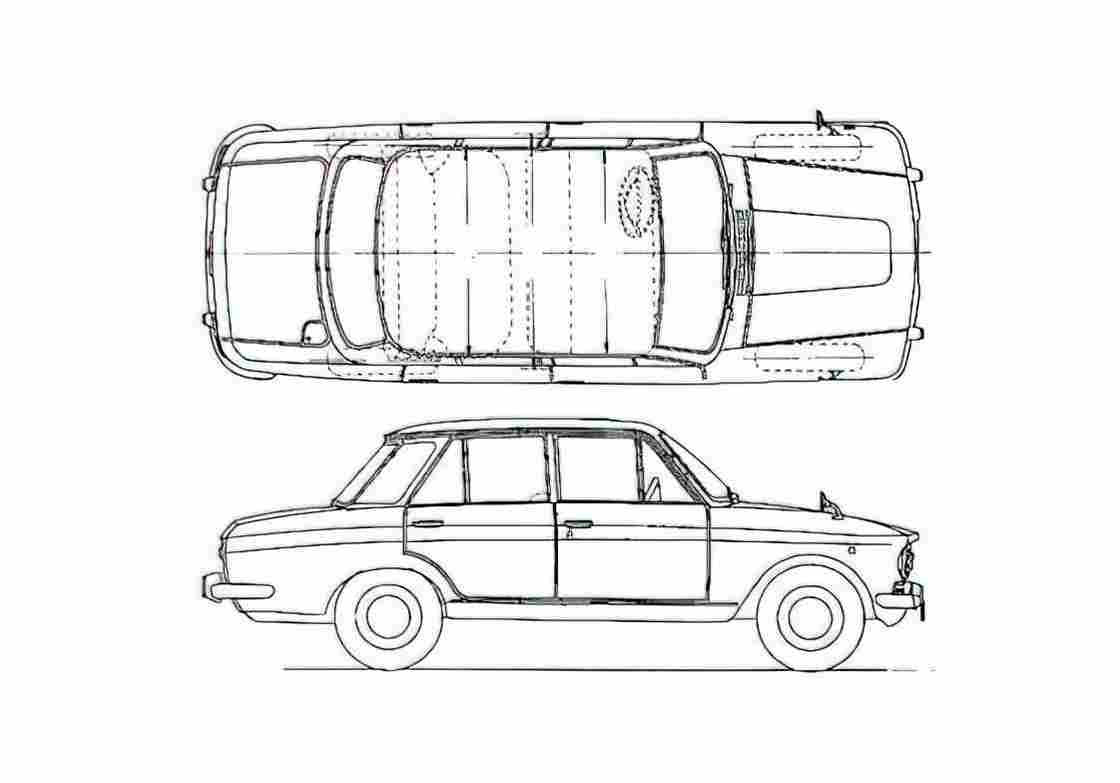 Blueprint Datsun Bluebird 411 Sedan A4 Photo Print