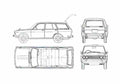 Blueprint Datsun Bluebird 510 Wagon 1970 A4 Photo Print