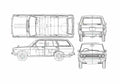 Blueprint Datsun Bluebird 510 Wagon 1973 A4 Photo Print