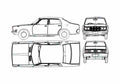 Blueprint Datsun Bluebird 610 180B 4 door Sedan 1972 A4 Photo Print