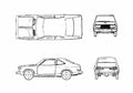 Blueprint Datsun Bluebird 610 2 door Sedan 1975 A4 Photo Print