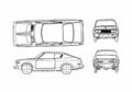 Blueprint Datsun Bluebird 610 Coupe 1975 A4 Photo Print