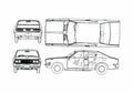 Blueprint Datsun Bluebird 610 Coupe 1977 A4 Photo Print