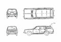 Blueprint Datsun Bluebird 610 Wagon 1975 A4 Photo Print