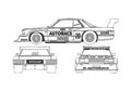 Blueprint Datsun Bluebird Autobacks Turbo Silhouette Coupe A4 Photo Print