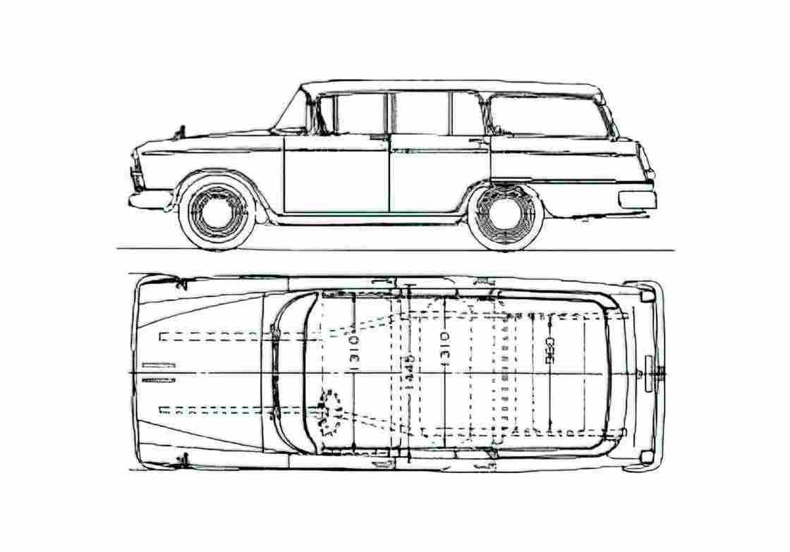 Blueprint Datsun Cedric 31 Station Wagon 1963 A4 Photo Print