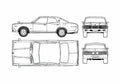 Blueprint Datsun Cedric 330C 4 door 2000 SGL E Sedan 1975 A4 Photo Print
