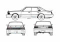 Blueprint Datsun Cedric 430 Sedan 1979 A4 Photo Print