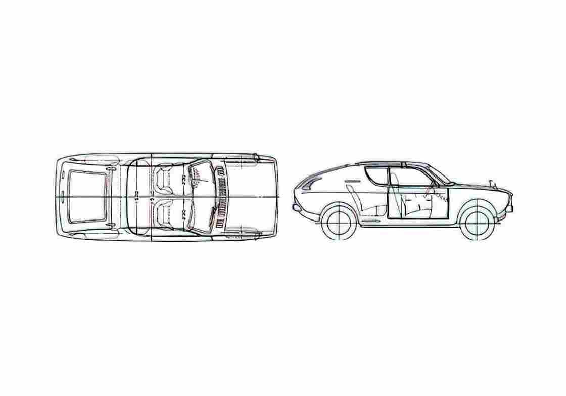 Blueprint Datsun Cherry Coupe 1970 A4 Photo Print