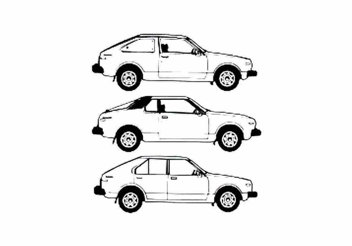 Blueprint Datsun Cherry Hatchback 1979 A4 Photo Print